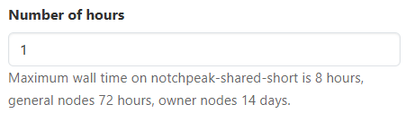 Number of hours