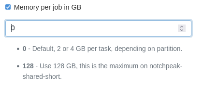 Memory per job