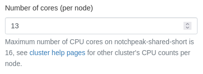 Number of CPUs